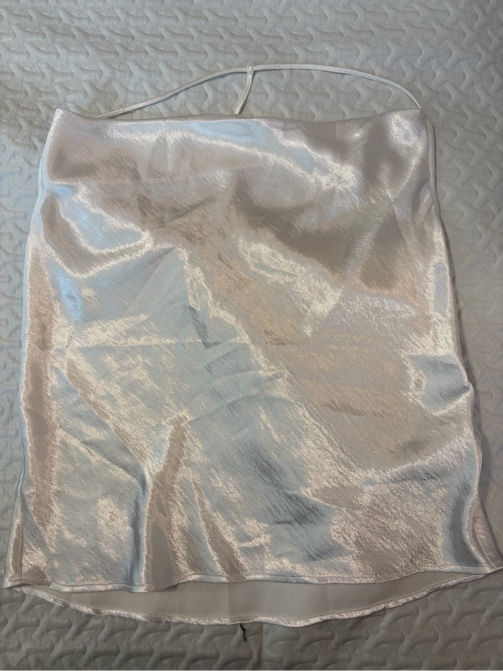 Satin blouse in Iridescent White
